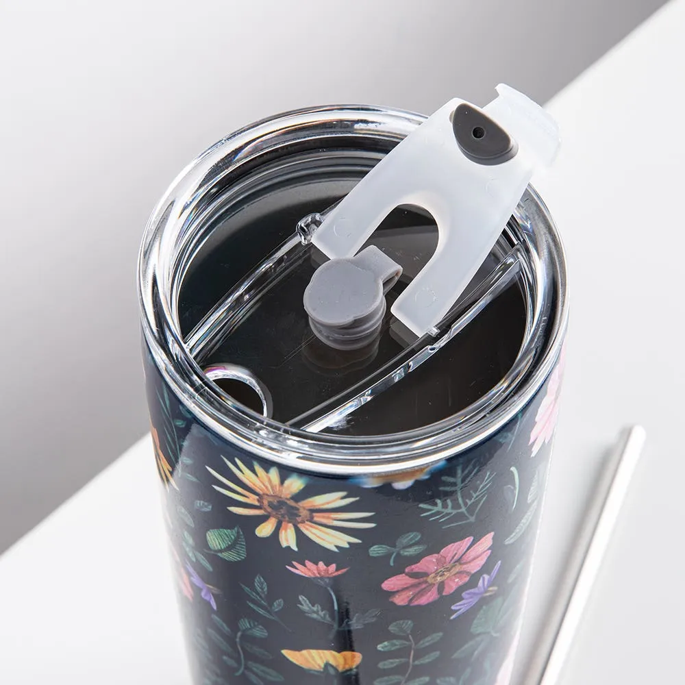 KSP Cool It Double Wall Tumbler with Straw (Stainless Steel