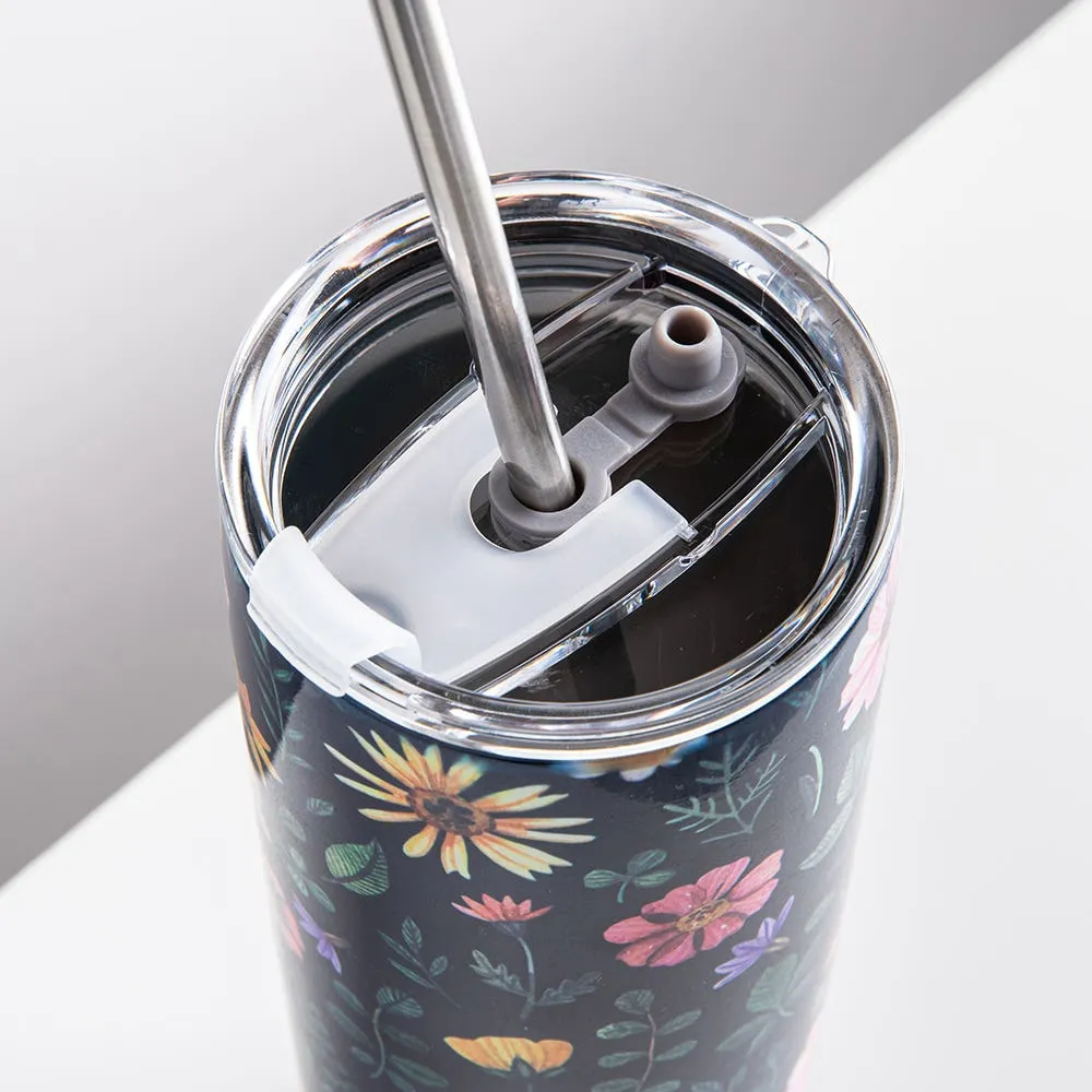 KSP Quench 'Floral' Double Wall Tumbler with Straw