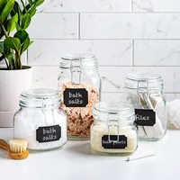 KSP Chalkboard Locking Canister - Set of 4 (Clear)