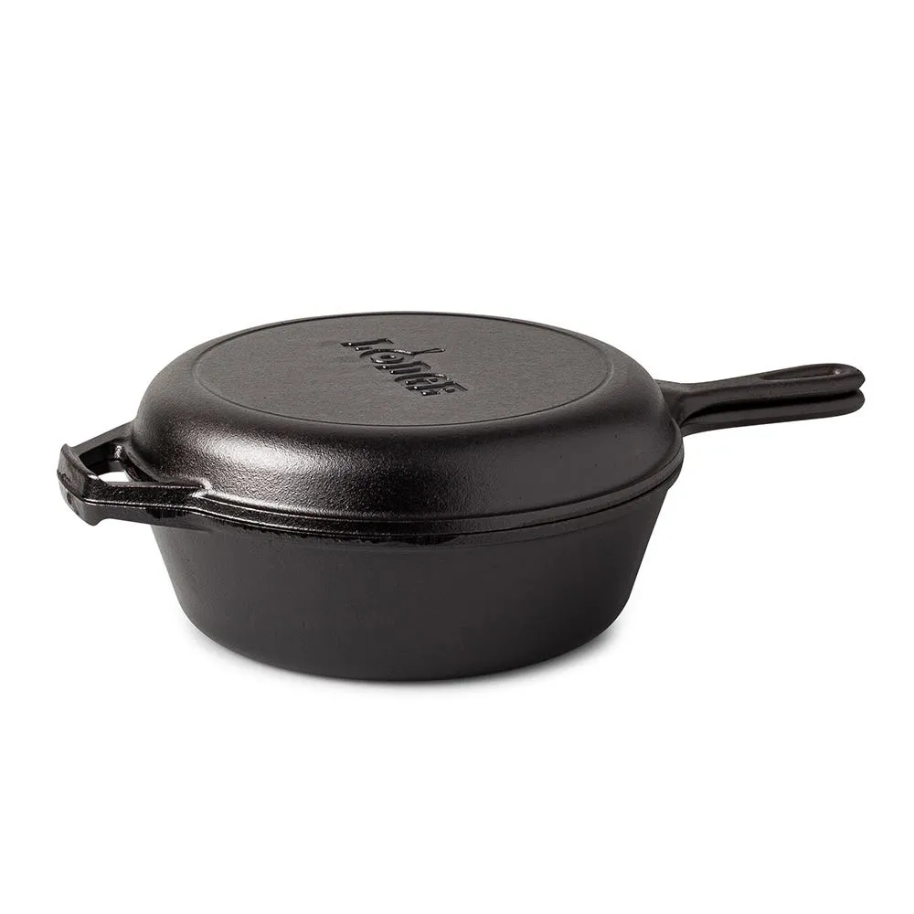 Lodge Logic Combo 10.5" Frypan with Casserole - Set of 2 (Black)