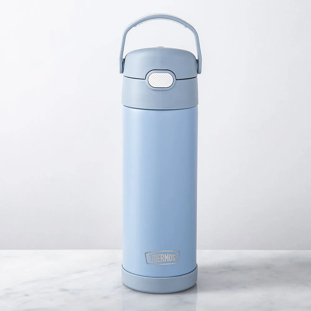 Thermos Funtainer Charcoal and Blue Stainless Steel Vacuum Insulated 16 Ounce Water Bottle