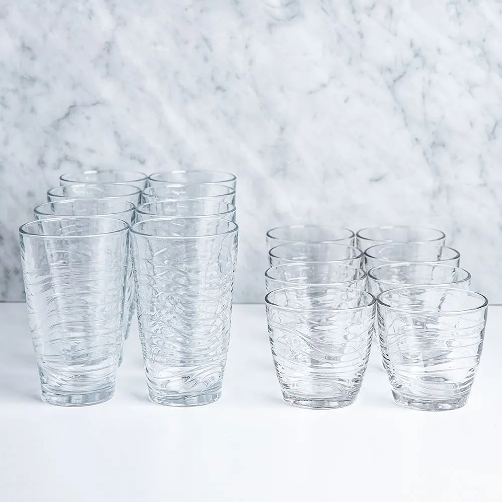 Libbey Tumbler & Rocks 'Orbita' Combo - Set of 16 (Clear)