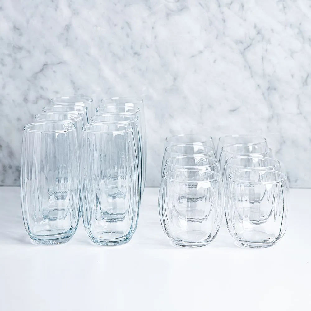 Libbey Tumbler & Rocks 'Samba' Combo - Set of 16 (Clear)