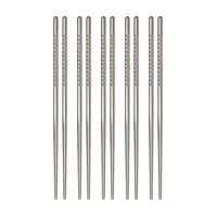 Helen's Asian Kitchen Gourmet 'Spiraled' Chopsticks (Stainless Steel)