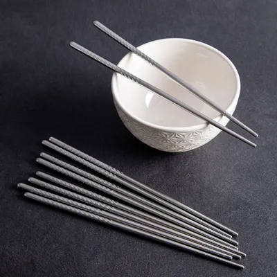 Helen's Asian Kitchen Gourmet 'Spiraled' Chopsticks (Stainless Steel)