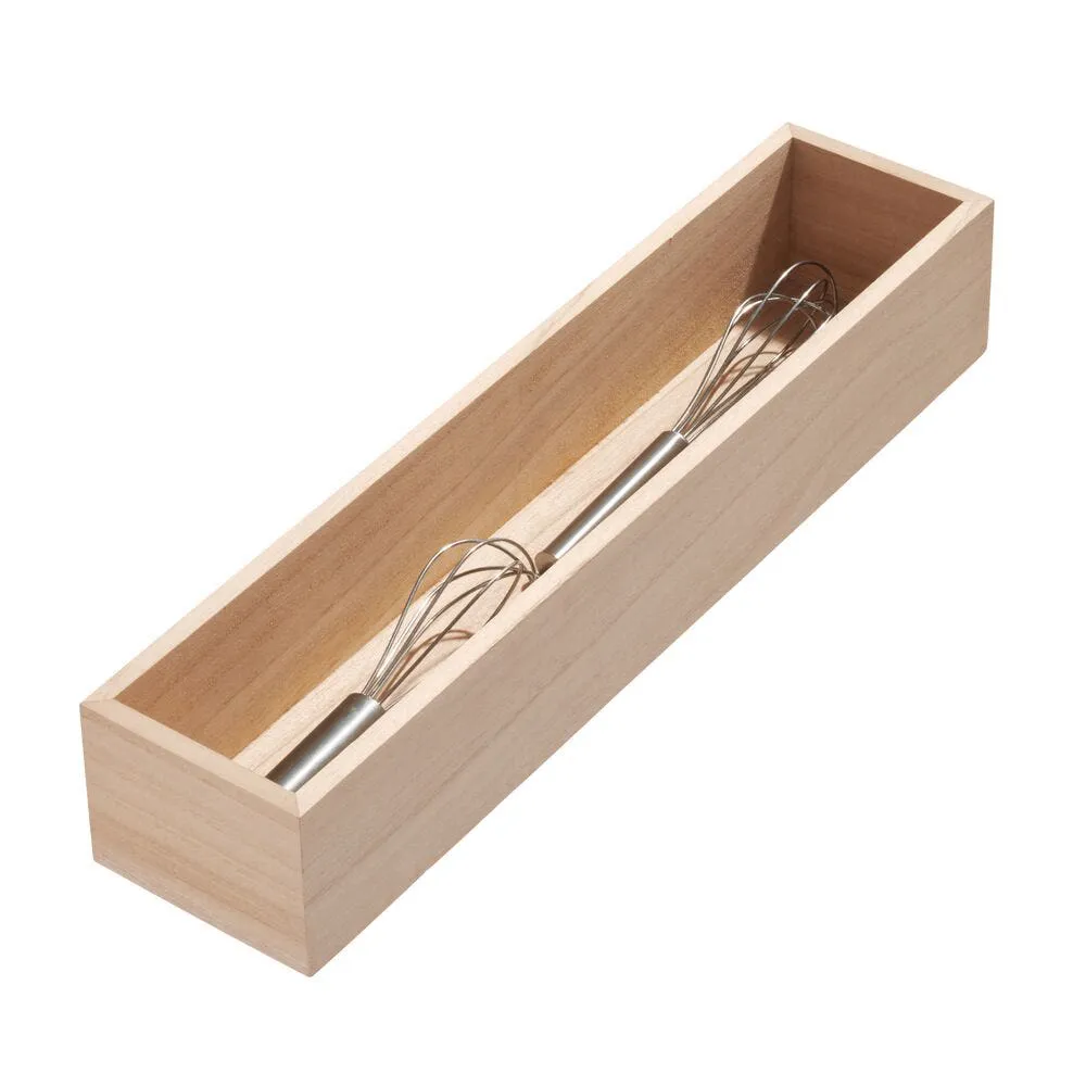 iDesign EcoWood Paulownia Wood Drawer Organizer (15"x3.3"x2.5")