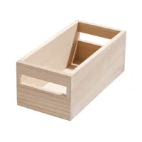 iDesign EcoWood Paulownia Wood Handled Bin (10"x5"x4")