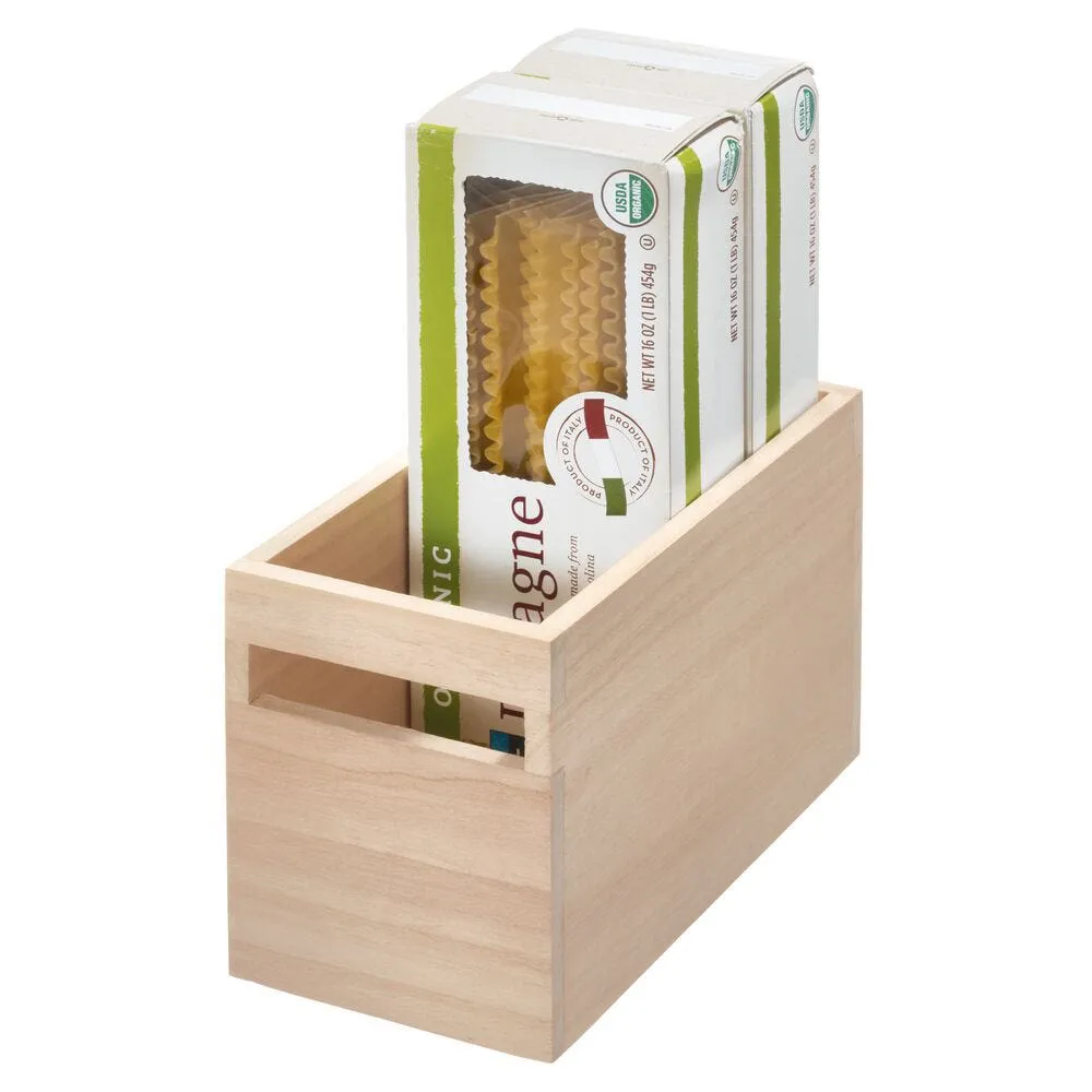 iDesign EcoWood Paulownia Wood Handled Bin (10"x5"x6")