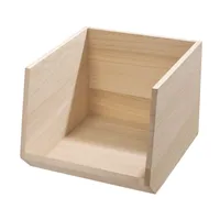 iDesign EcoWood Paulownia Wood Open Front Bin (Natural) 11.5x8x10"