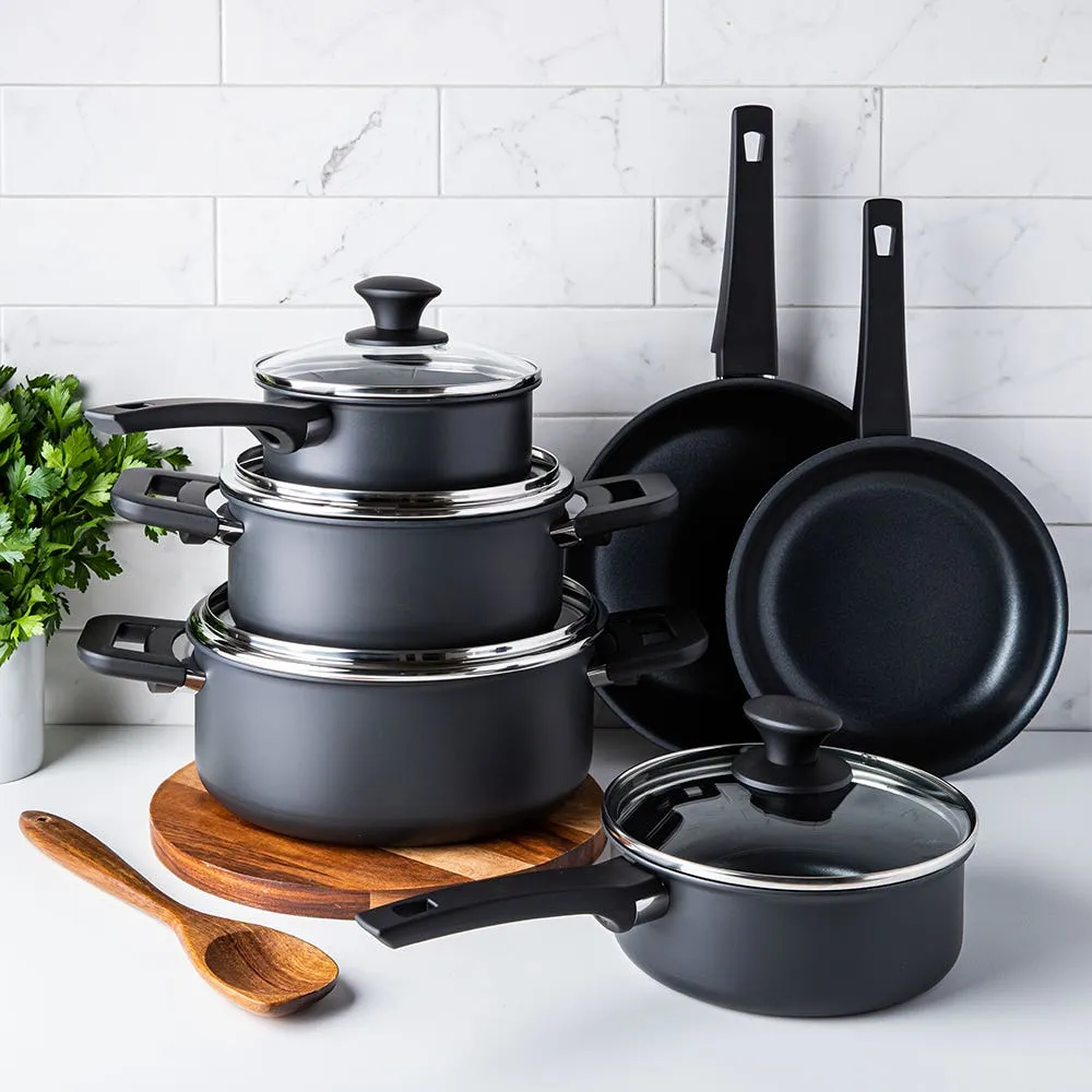 Cuisipro Soft Touch Cookware Combo - Set of 10 (Black)