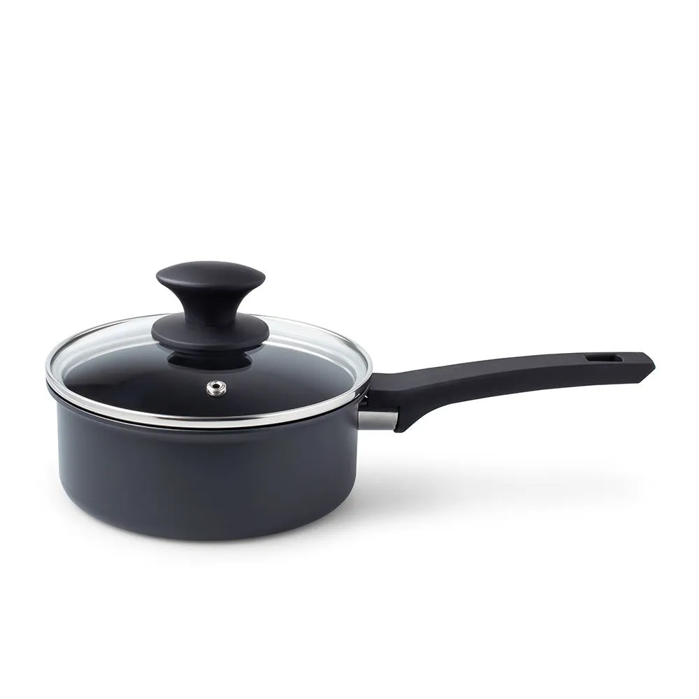 Cuisipro Soft Touch Open Stock 1.5L Saucepan with Lid (Black)