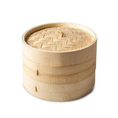 Starfrit Gourmet Eco 2-Tier Bamboo Steamer - Set of 3 (Natural)