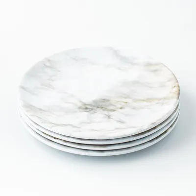 KSP Nibble 'Marble' Melamine Tidbit Plate - Set of 4