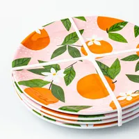 KSP Nibble 'Orange' Melamine Tidbit Plate - Set of 4