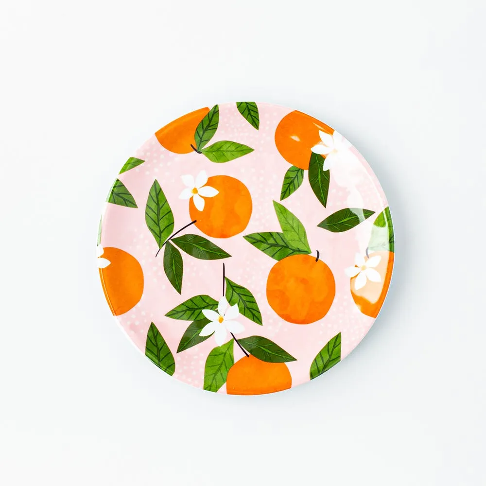 KSP Nibble 'Orange' Melamine Tidbit Plate - Set of 4