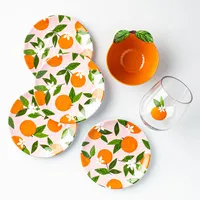 KSP Nibble 'Orange' Melamine Tidbit Plate - Set of 4