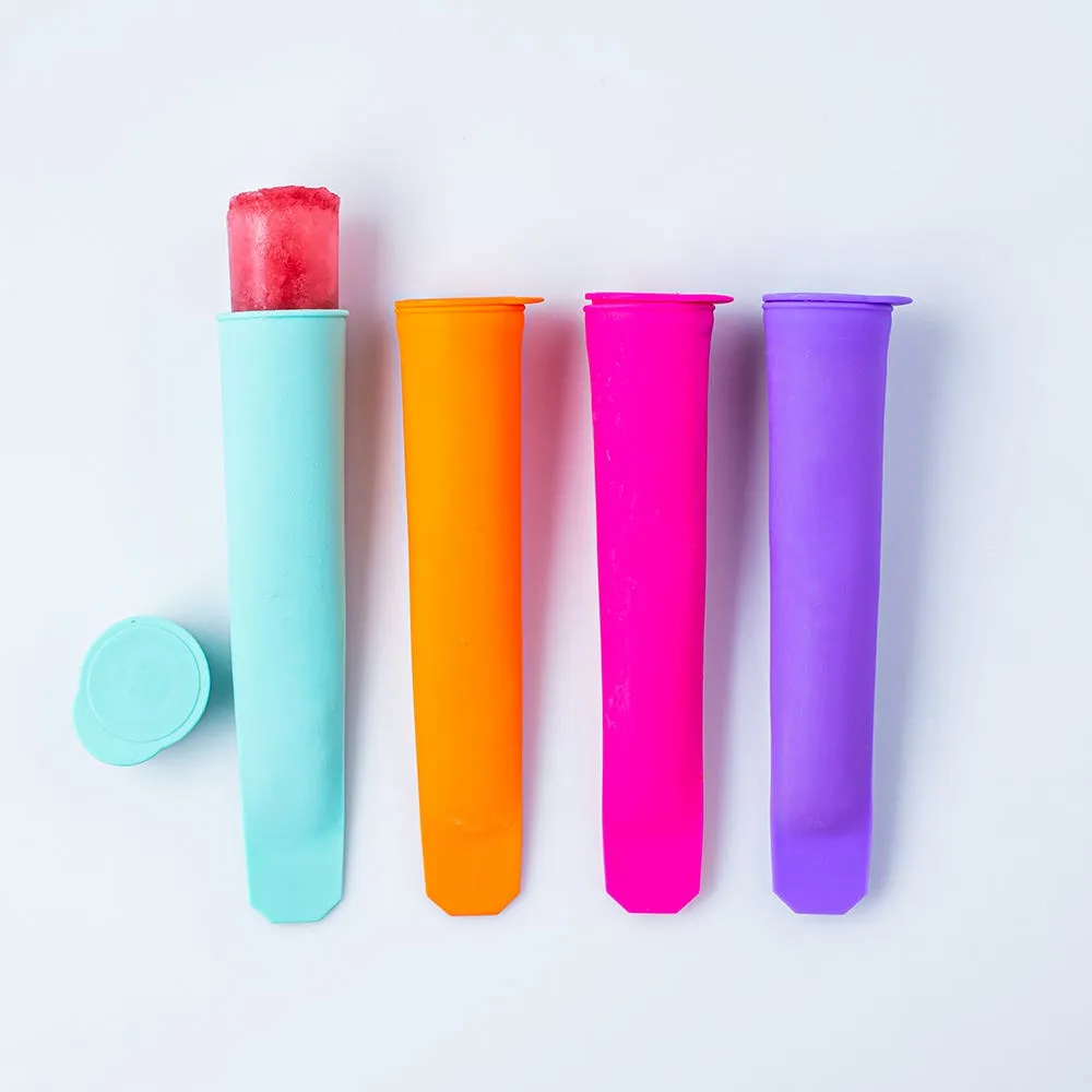 KSP Freezipop Silicone Ice Pop Maker - Set of 4 (Multi Colour)