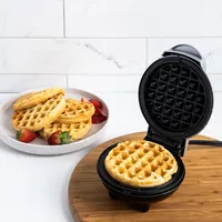 Dash Mini Round Waffle Maker (Silver)