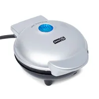 Dash Mini Round Waffle Maker (Silver)