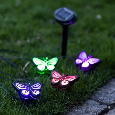 Decolite Outdoor Butterflies Solar Powered LED Path Light - Set of 4