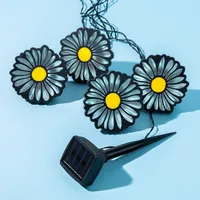 Decolite Outdoor Daisy Flower Solar Powered LED Path Light - Set of 4