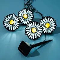 Decolite Outdoor Daisy Flower Solar Powered LED Path Light - Set of 4