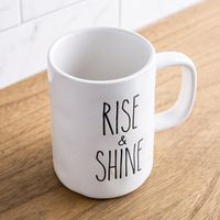 Farmhouse Modern 'Rise & Shine' Ceramic Mug (White)