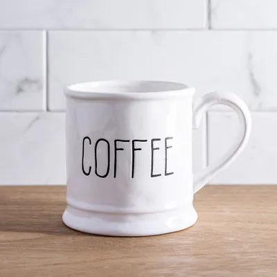 Farmhouse Modern 'Coffee' Ceramic Mug (White)