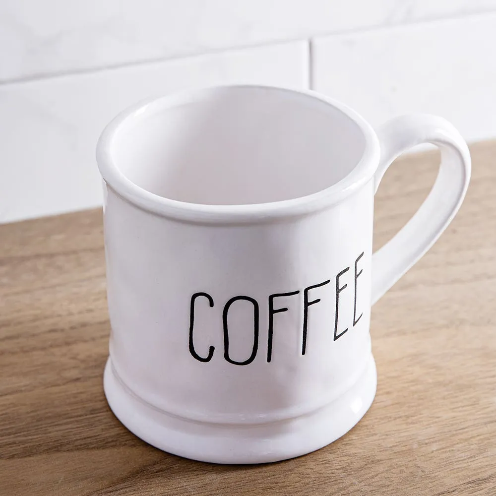 Farmhouse Modern 'Coffee' Ceramic Mug (White)