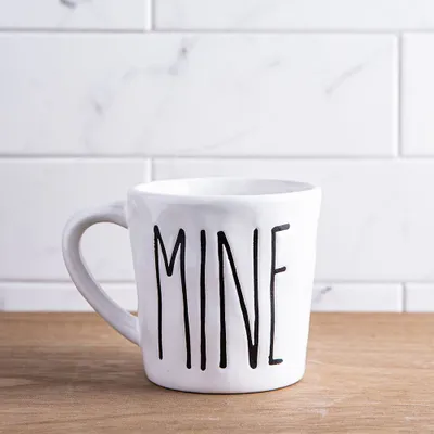 Farmhouse Modern 'Mine' Ceramic Mug (White)