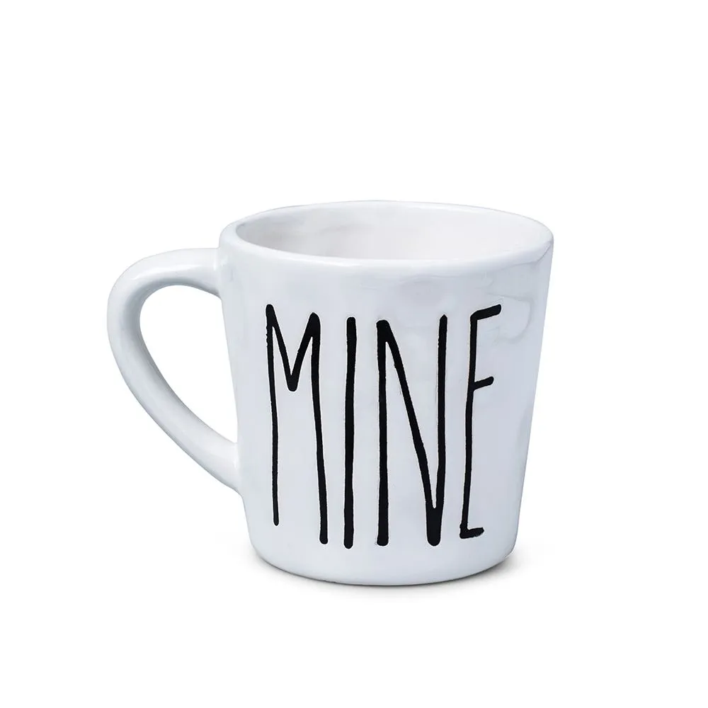 Farmhouse Modern 'Mine' Ceramic Mug (White)