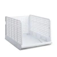 KSP Stack N Slide Collapsible Storage Bin XL (White) 43x33x25 cm