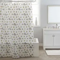 Moda At Home Peva 'Bee Happy' Shower Curtain (Black/White)