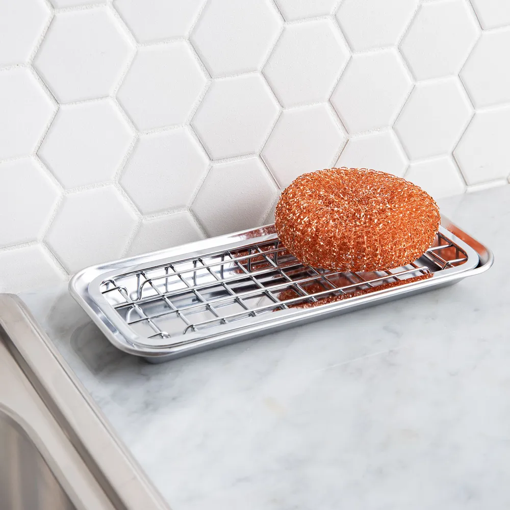 iDesign Sinkworks Soap & Sponge Dish