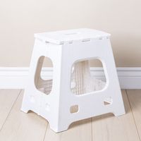 KSP Tread Folding Step Stool Tall 15 x 13 x 15"H (White)