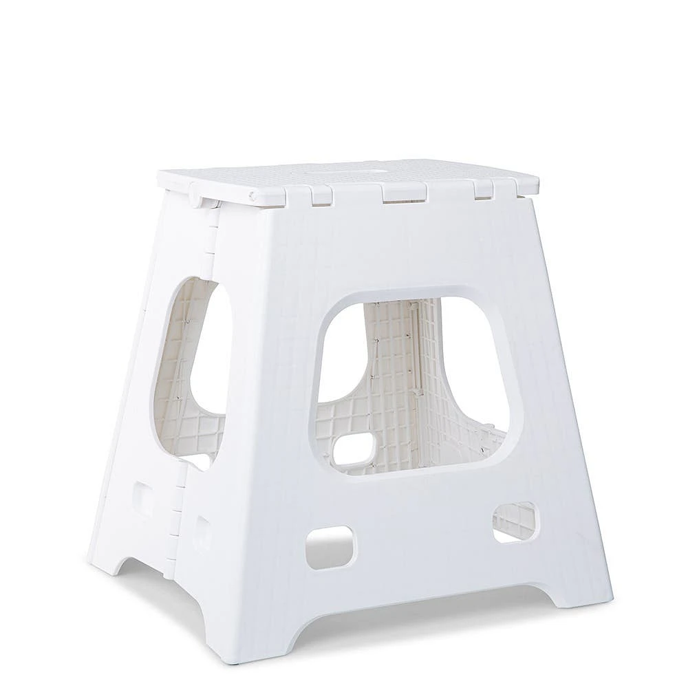 KSP Tread Folding Step Stool Tall 15 x 13 x 15"H (White)