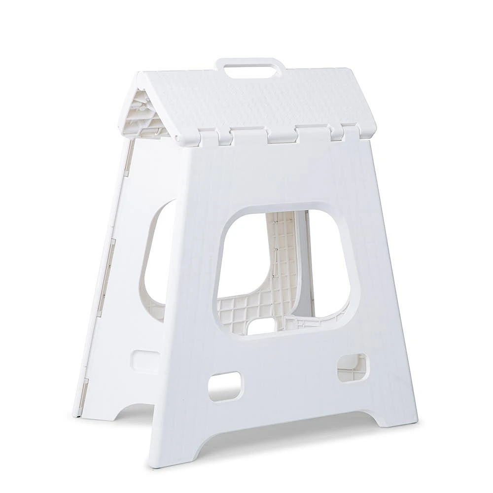 KSP Tread Folding Step Stool Tall 15 x 13 x 15"H (White)