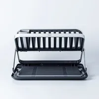 OXO Good Grips 'Rust-Proof Aluminum' Fold-Flat Dish Rack (Black/Grey)