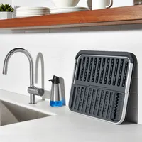 OXO Good Grips 'Rust-Proof Aluminum' Fold-Flat Dish Rack (Black/Grey)