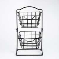 KSP Farmhouse 2-Tier Wire Hanging Basket (Black) 25 x 18.5 x 46 cm