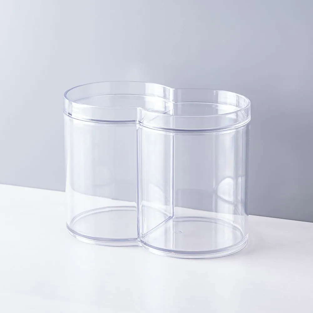 iDesign Clarity Stacking Dual Canister with Lid (Clear)