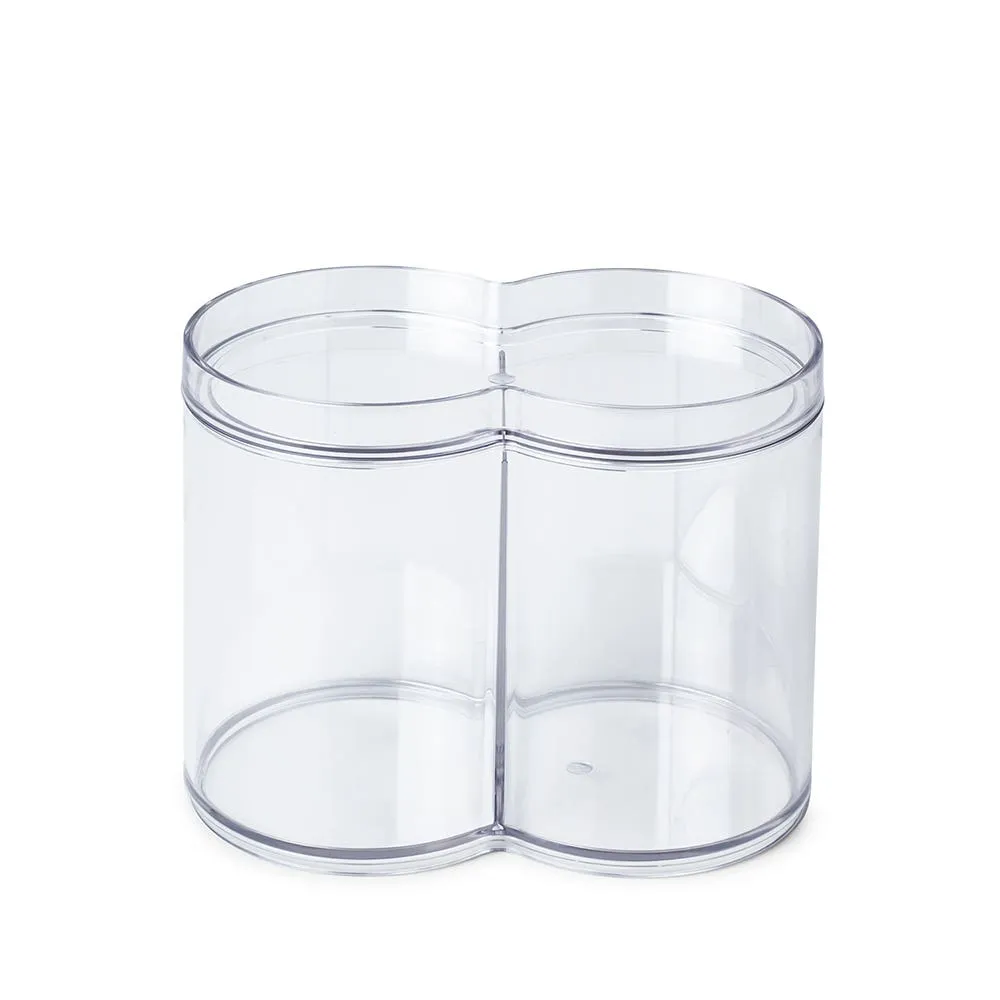 iDesign Clarity Stacking Dual Canister with Lid (Clear)