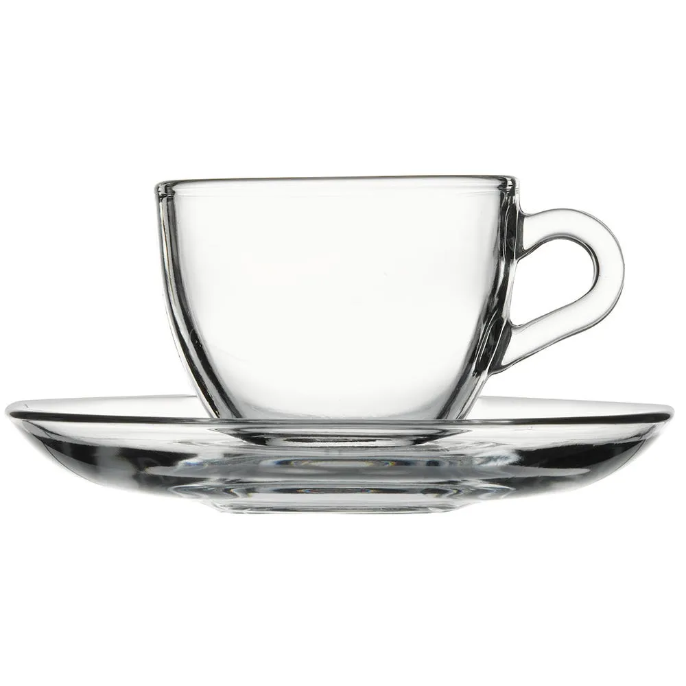 Pasabahce Barista Glass Espresso Cup & Saucer - Set of 6 (Clear)