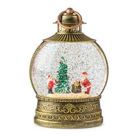 KSP Christmas Wonder 'Santa with Tree' LED Snowglobe (Antique Gold)