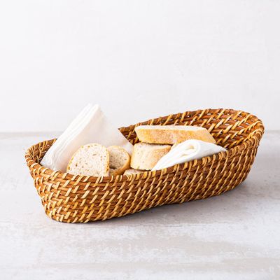 Martha Stewart Seawell Rattan Bread Basket Oblong (Natural)