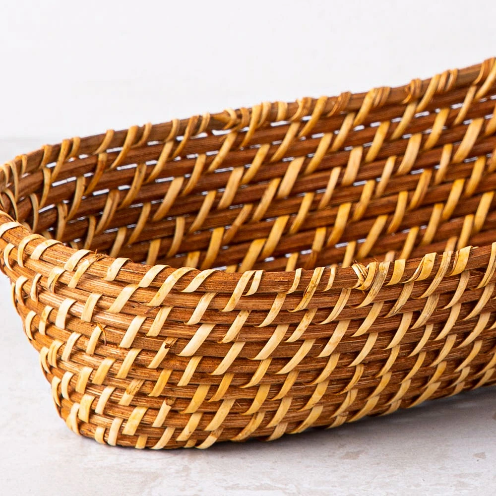 Martha Stewart Seawell Rattan Bread Basket Oblong (Natural)