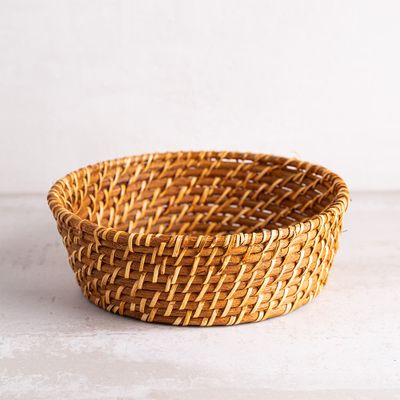 Martha Stewart Seawell Rattan Bread Basket Round (Natural)