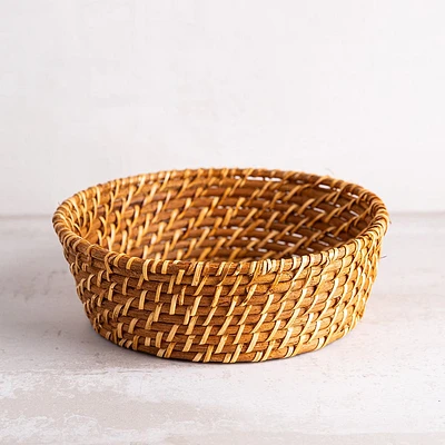 Martha Stewart Seawell Rattan Bread Basket Round (Natural)