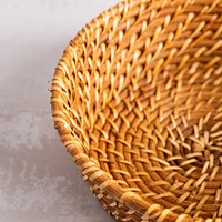 Martha Stewart Seawell Rattan Bread Basket Round (Natural)