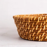 Martha Stewart Seawell Rattan Bread Basket Round (Natural)